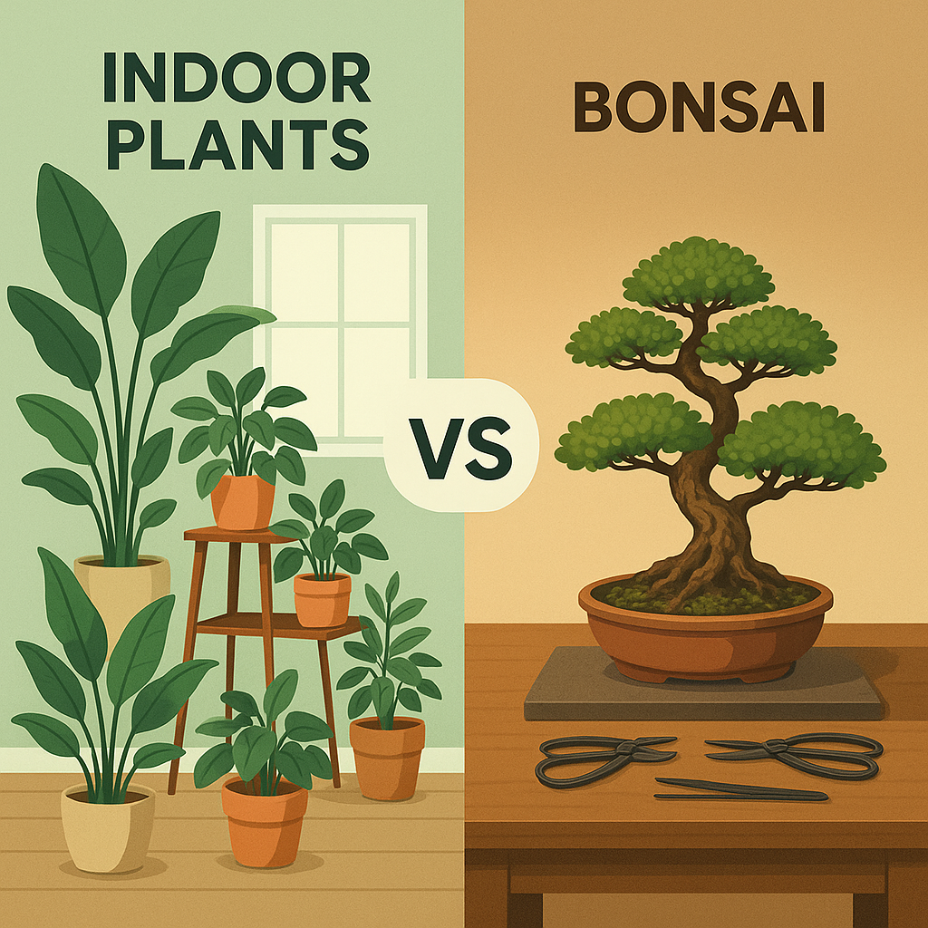 실내식물과 분재 재배의 차이