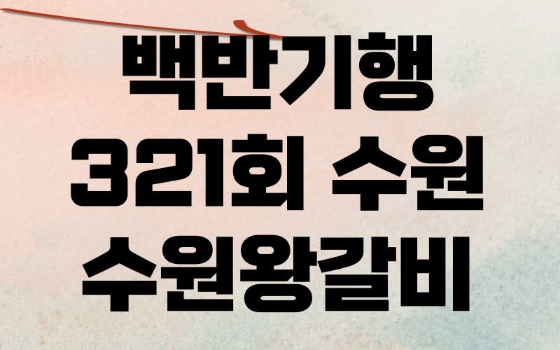 백반기행 수원 수원왕갈비 한우곰탕