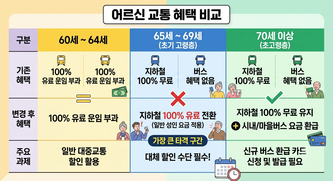 서울 지하철 무임승차 노인 70세 상향