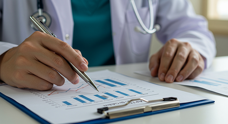 검사비용과 실비보험 서류를 표현한 이미지