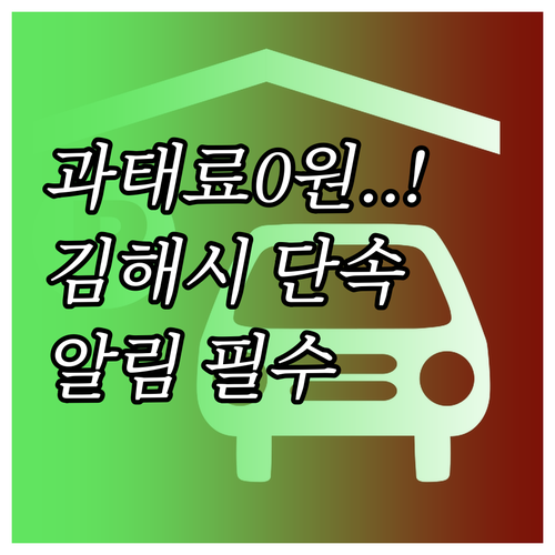 김해시 주정차 단속 알림 서비스 가입..