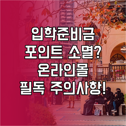 입학준비금 포인트 사용 기한 및 온라..