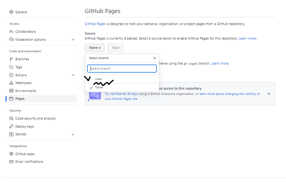 main 선택 후 세이브
