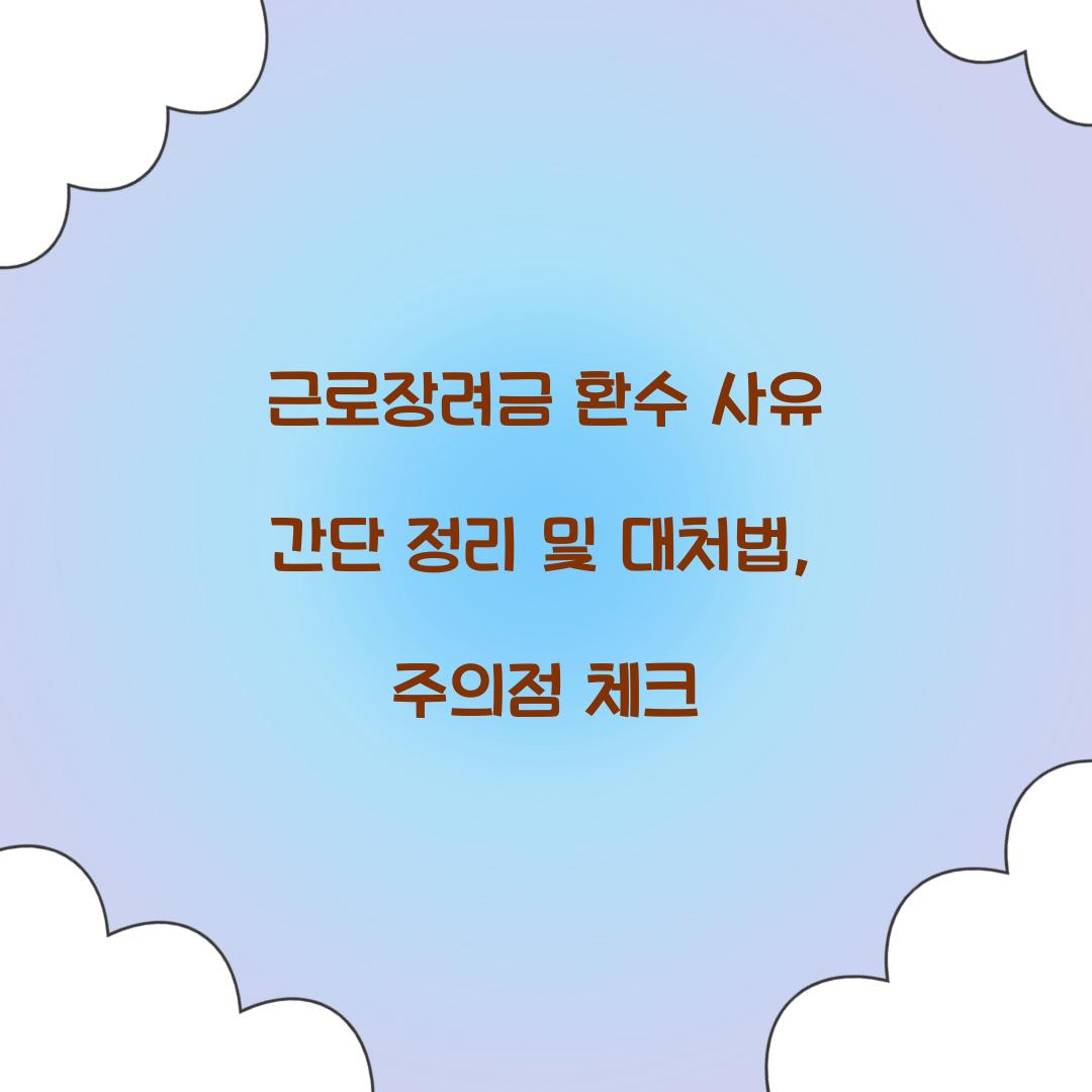 근로장려금 환수 사유