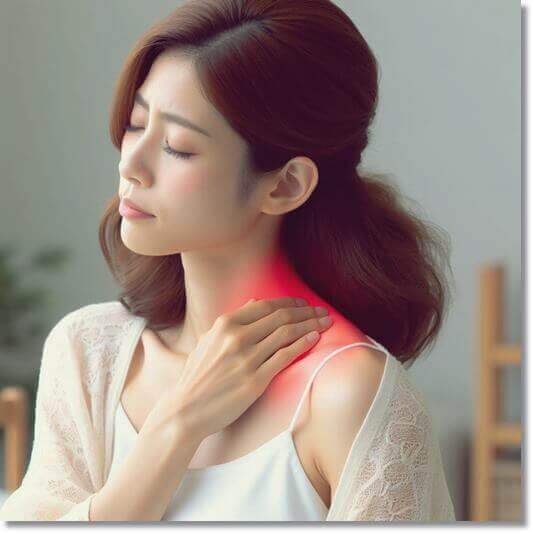 만성 염증으로 여깨가 아픈 여성