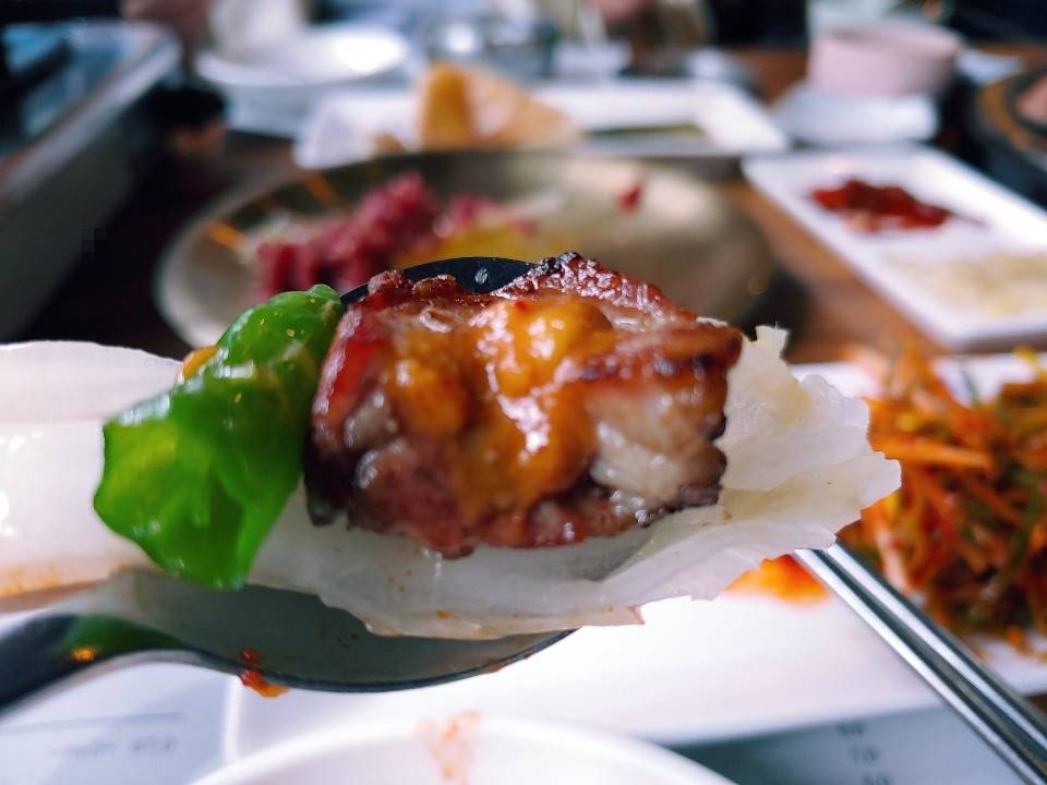 암돼지고기 한점