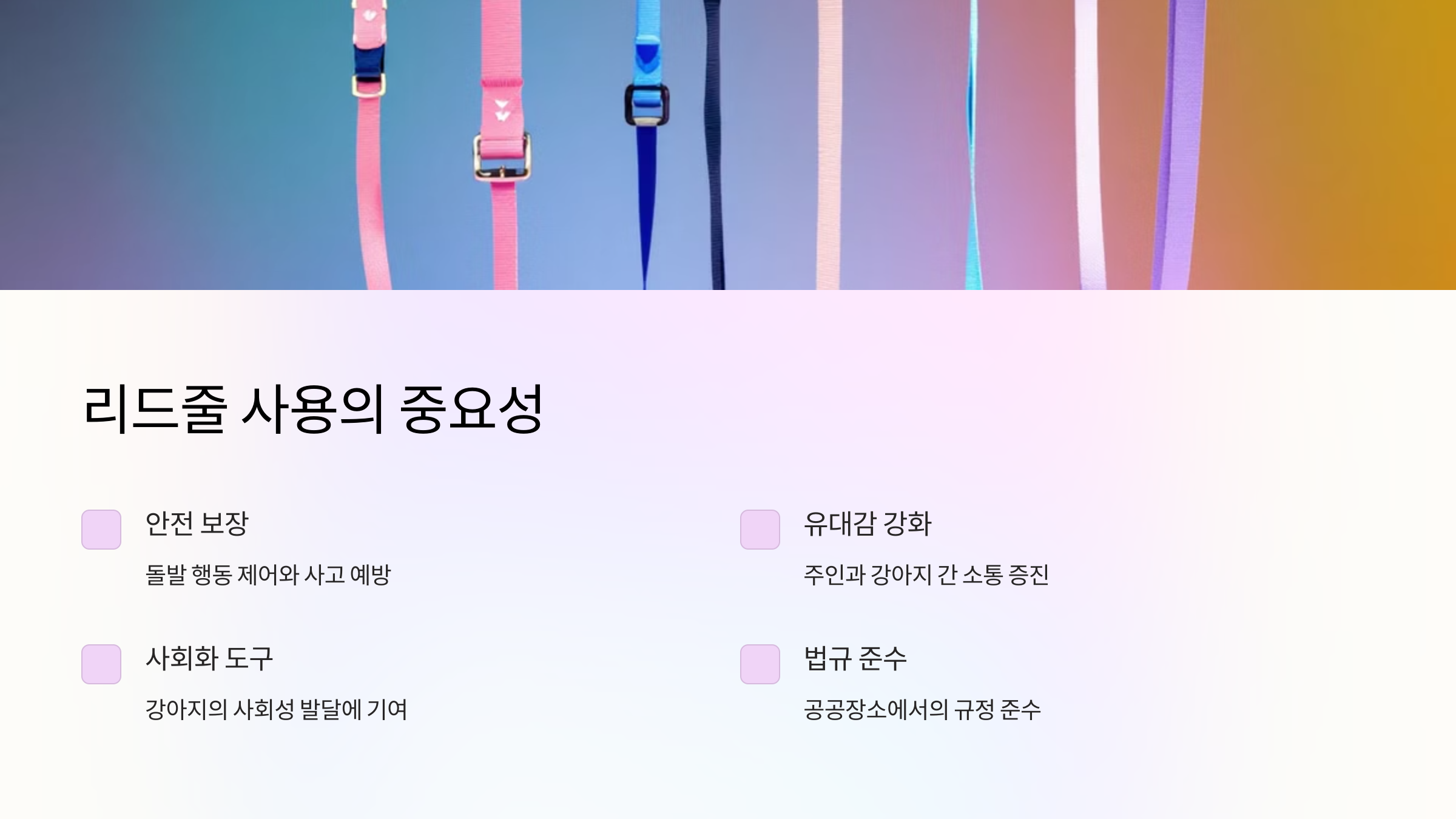 리드줄 사용의 중요성