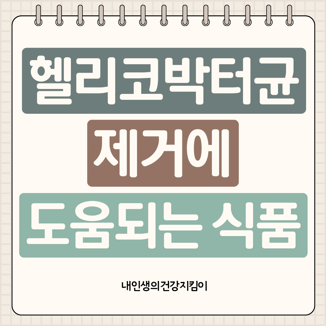 헬리코박터 균 제거에 도움되는 식품 6가지, 제균 치료 성공률 높이는 방법