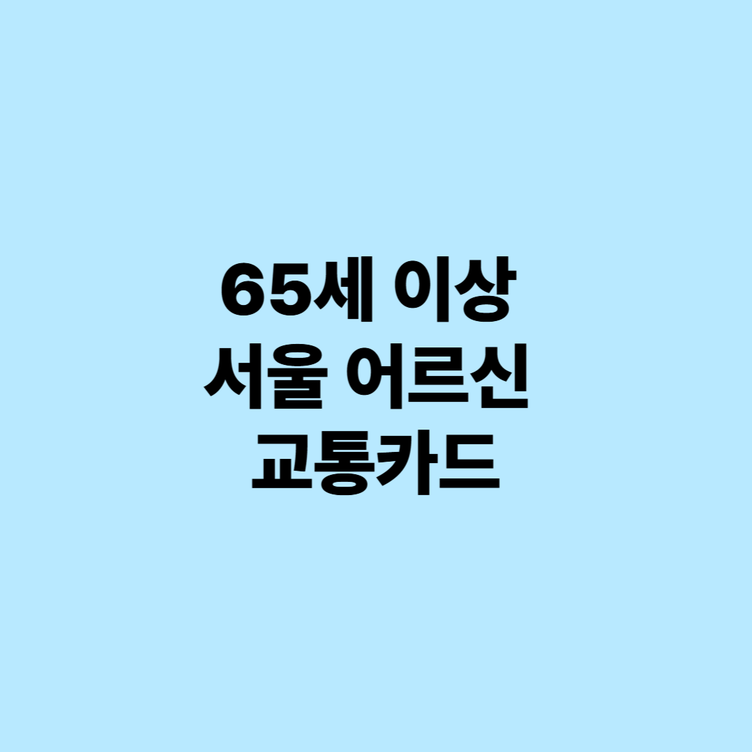 65세 이상 서울 어르신 교통카드