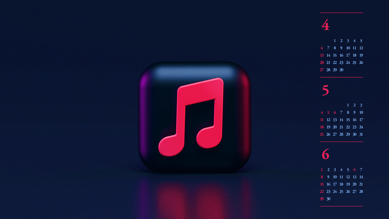 12 뮤직 아이콘 B - 2025년5월 노트북배경화면