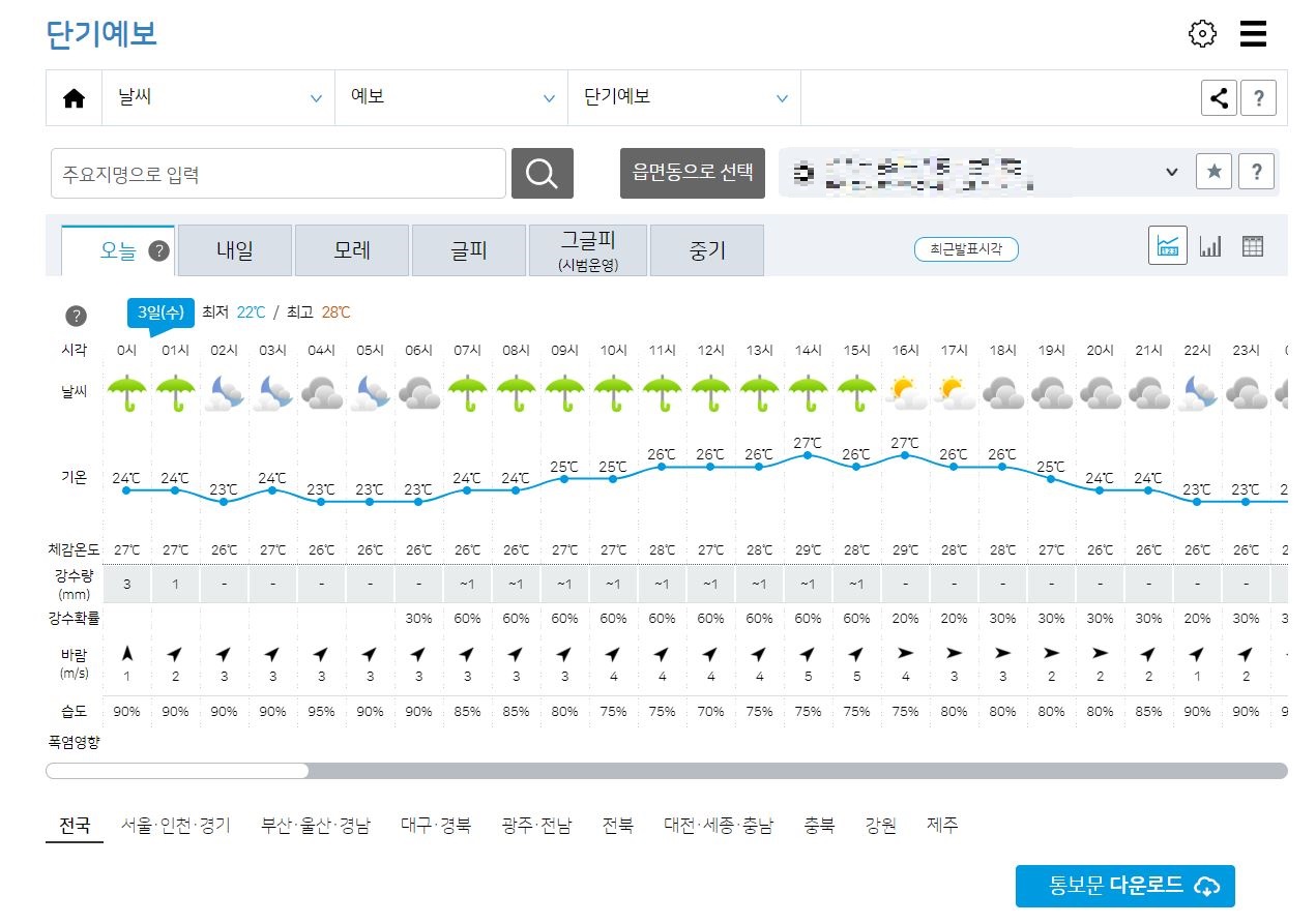 단기 날씨예보