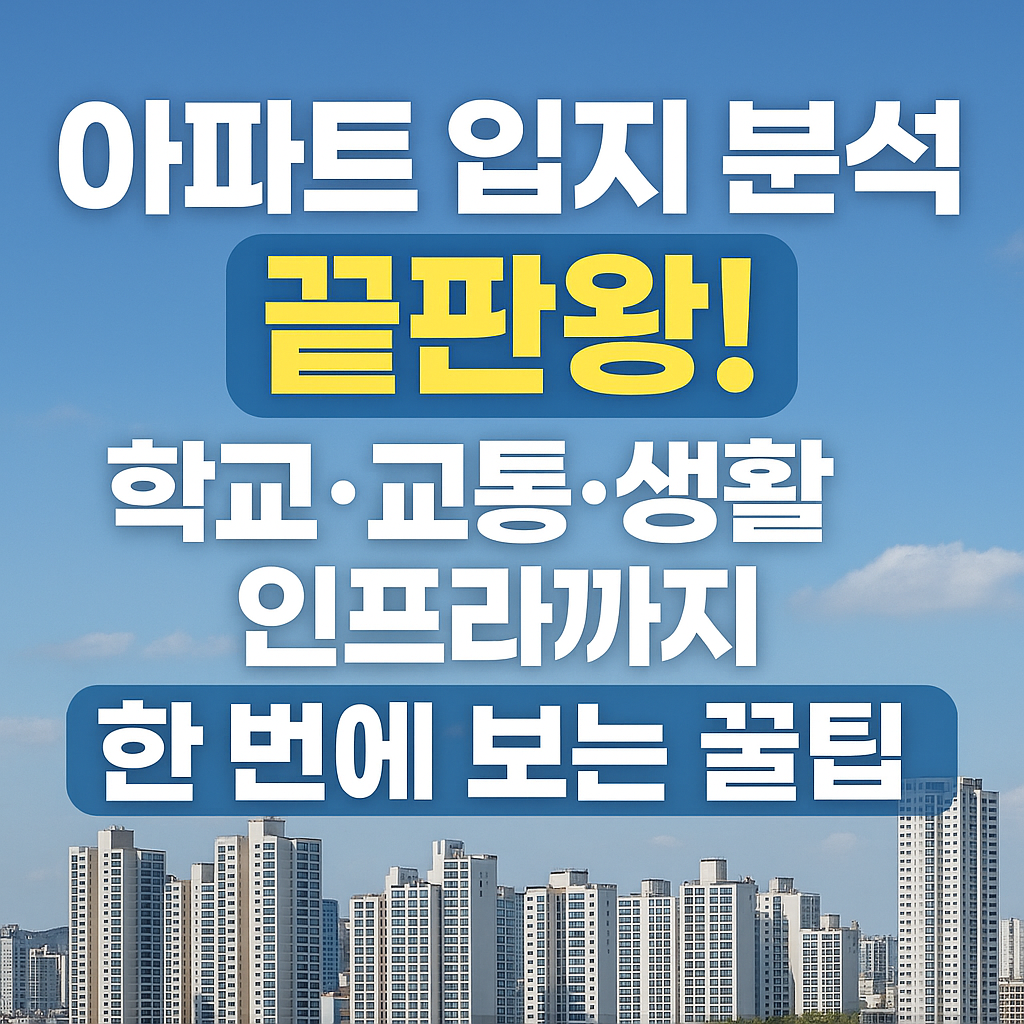 아파트 입지 분석 끝판왕! 학교&middot;교통&middot;생활 인프라까지 한 번에 보는 꿀팁
