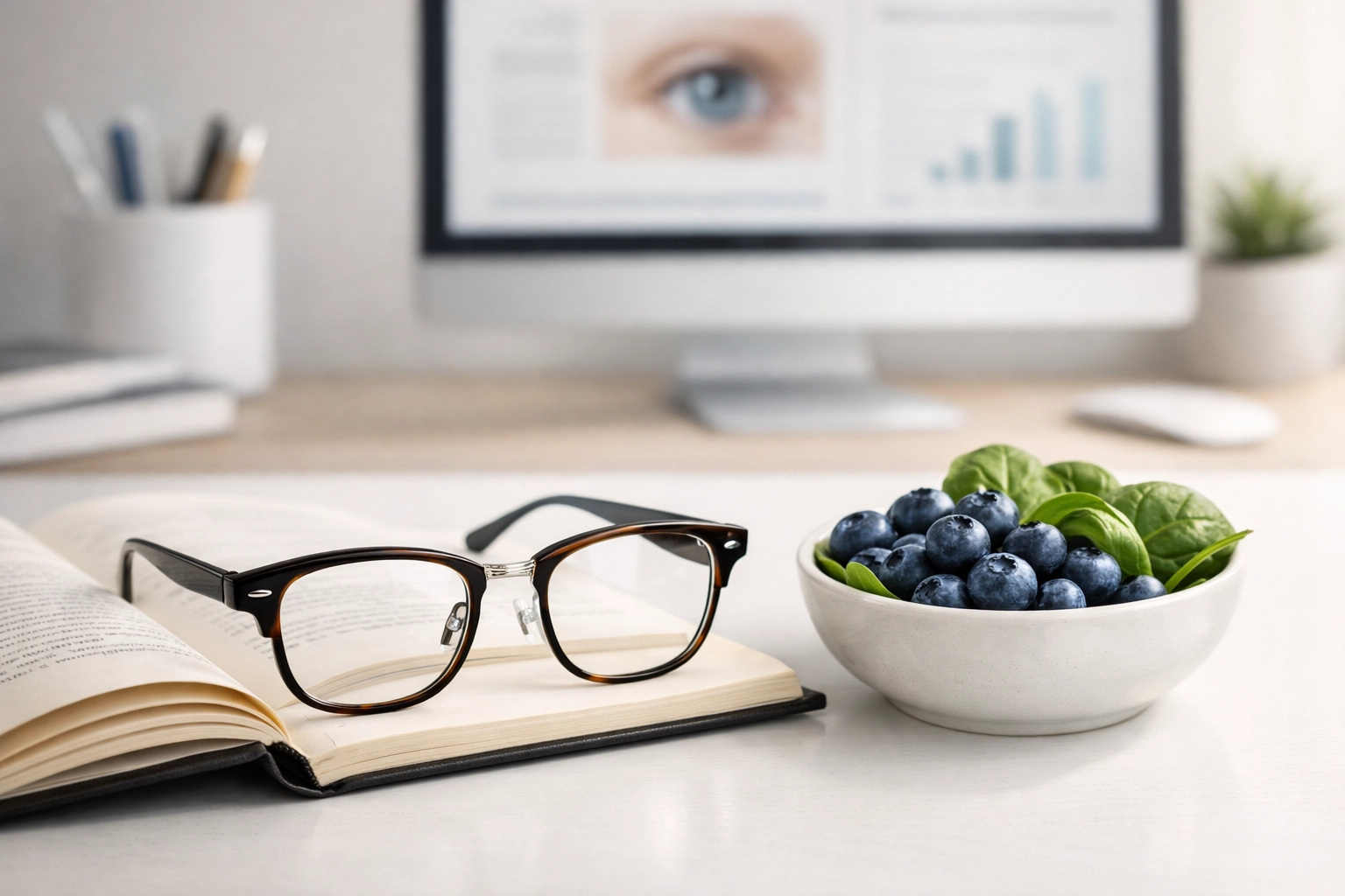 눈건강을 위한 블루베리와 안경