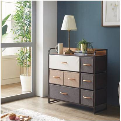홈앤미 다용도 3단 7문 서랍장, 혼합 색상