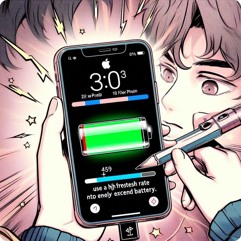 iPhone 16 display refresh rate limited