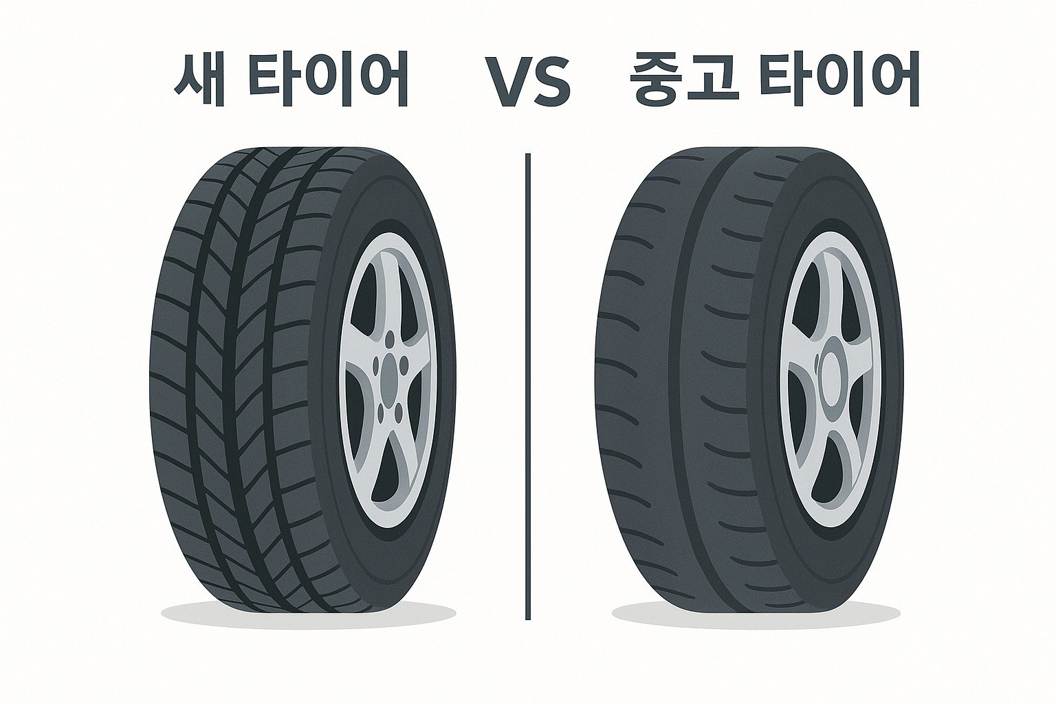 새 타이어 vs 중고 타이어 비교