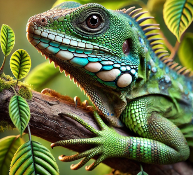 나무위에 있는 파충류