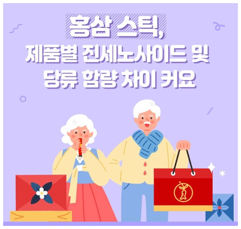 홍삼스틱제품 진세노사이드 및 당류 함량 검사 안내문