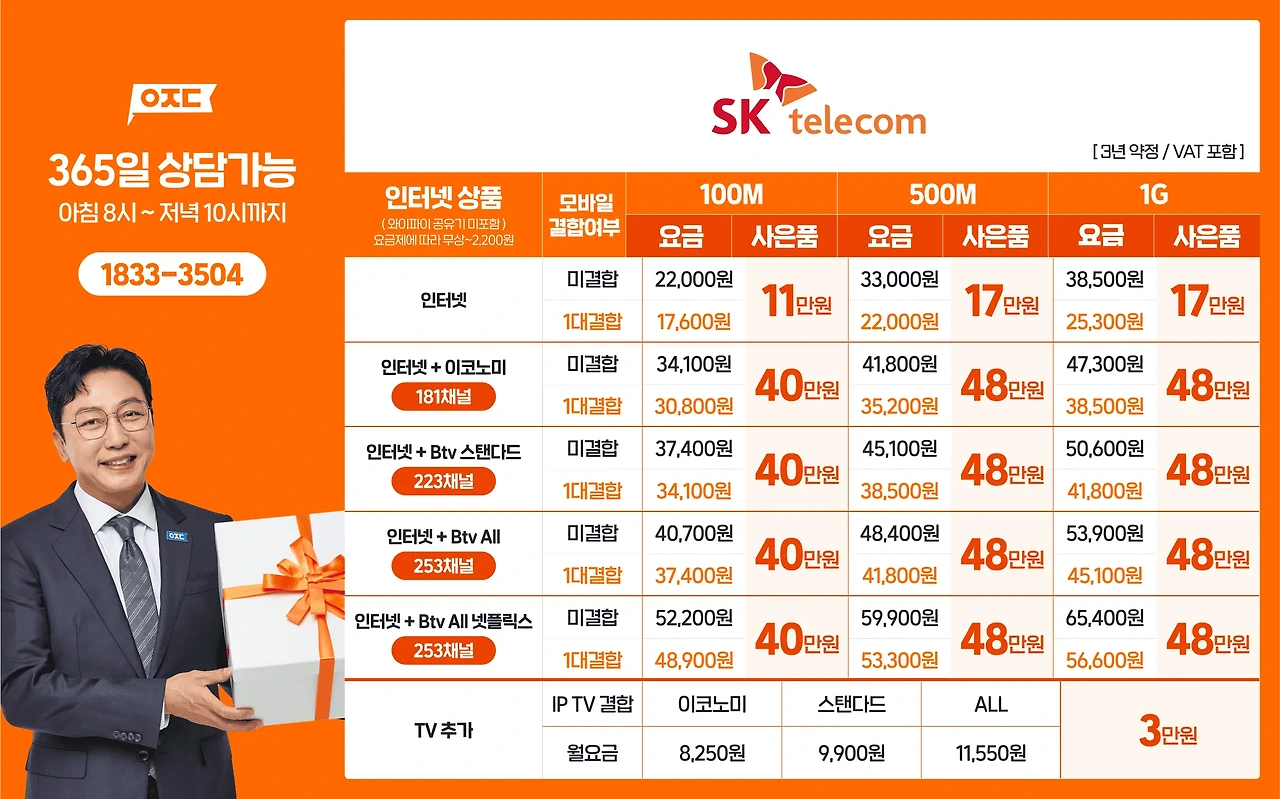 sk 인터넷 tv 결합상품 추천