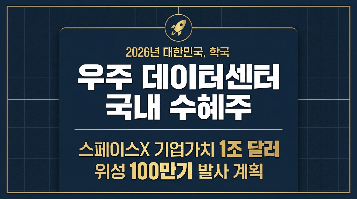 우주 데이터센터 국내 수혜주 스페이스X 위성 1조달러 인포그래픽 2026년