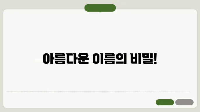 아름다운 이름, 작명 상호명 이름 짓기 추천 정보 총정리