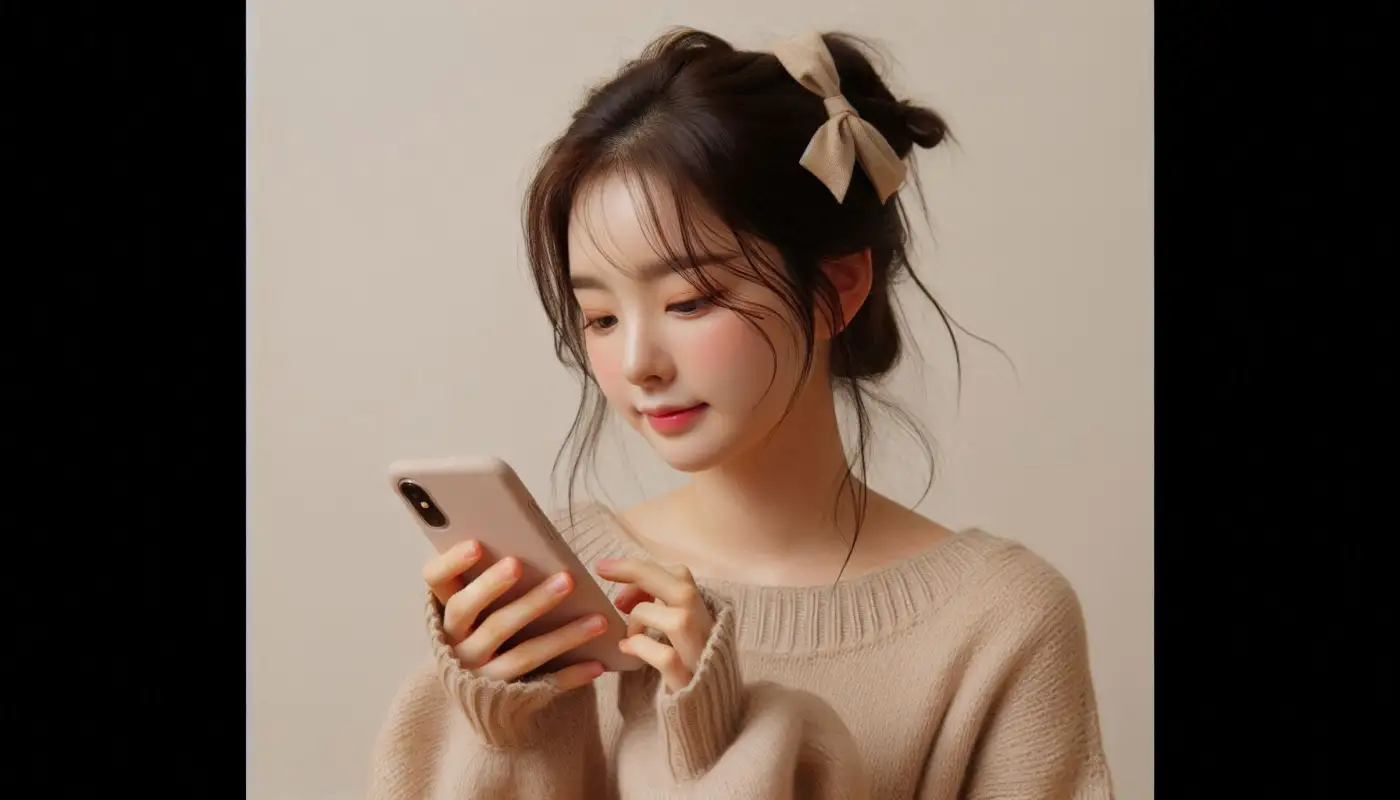 카카오톡-모바일-신분증-발급방법을-알아보는-여성의-모습