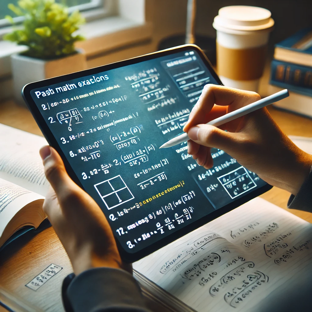 수학 기출문제 분석하는 학생