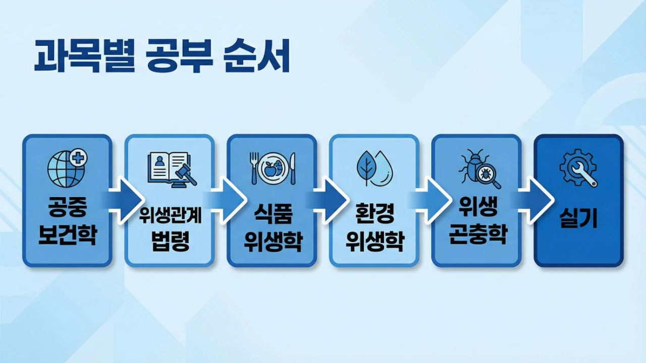 위생사 과목별 공부 순서와 학습 흐름을 정리한 보조이미지