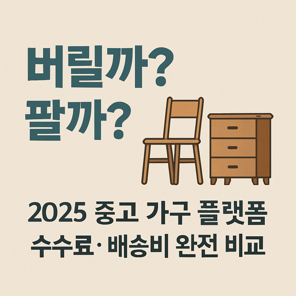 버릴까? 팔까? : 2025 중고 가구 플랫폼 수수료·배송비 완전 비교