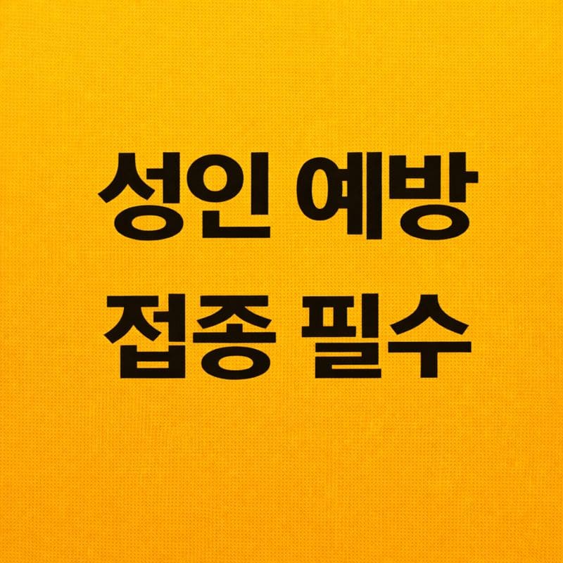 성인 예방접종 필수 체크리스트