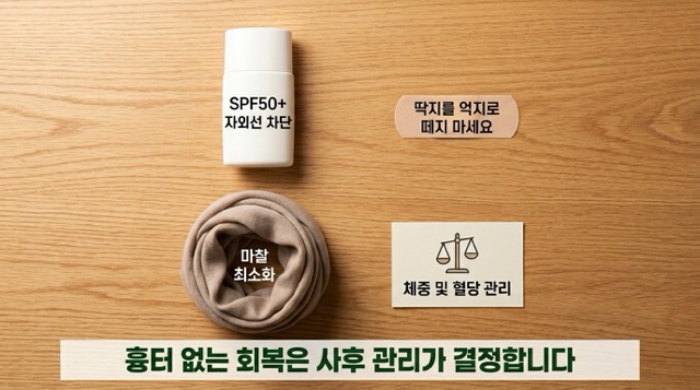 쥐젖 제거 후 관리 자외선 차단 딱지 유지 마찰 방지 재발 예방