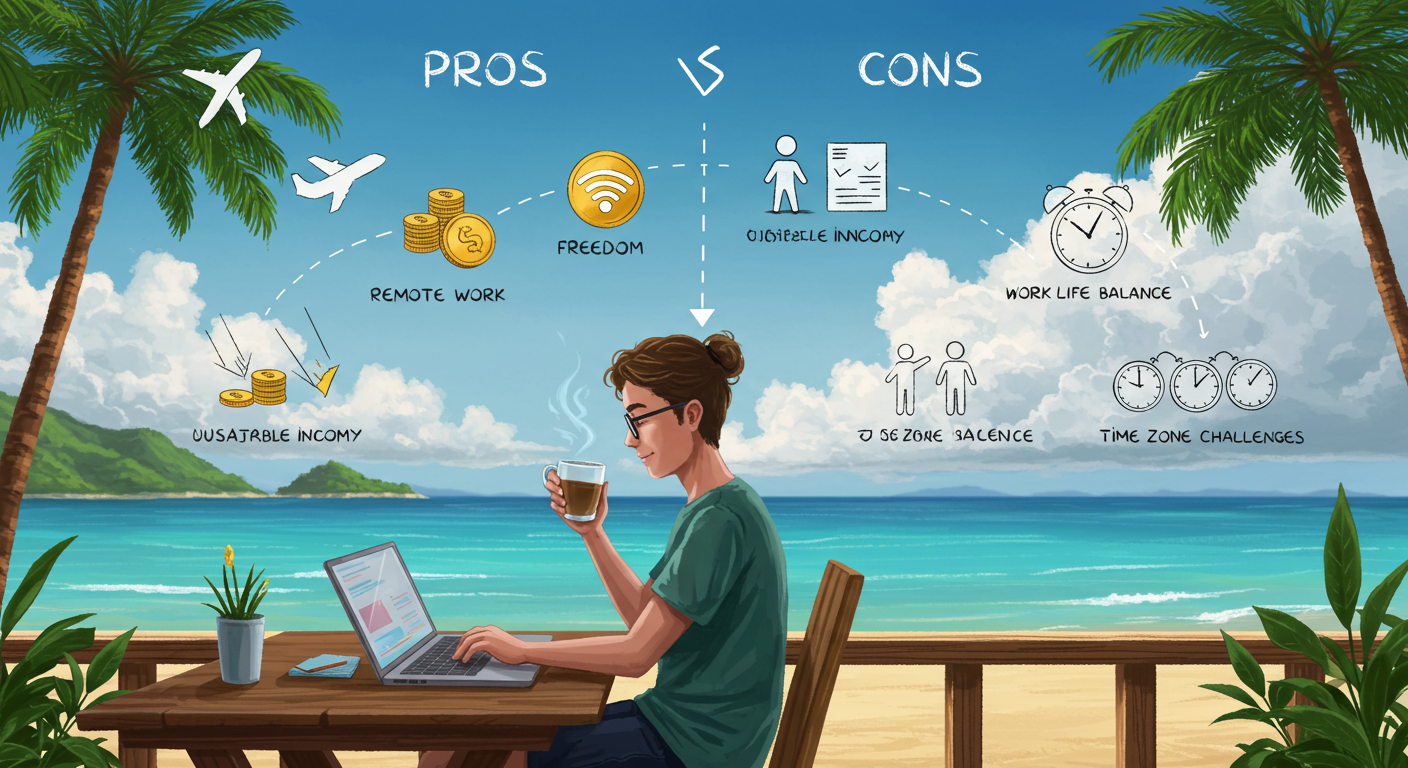 디지털 노마드로 살아가기: 현실적인 장점과 단점 – 자유로운 삶의 이면