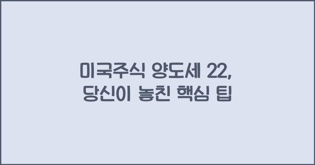 미국주식 양도세 22
