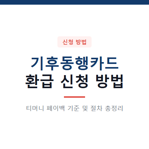 기후동행카드 환급 신청 방법 3가지와 티머니 페이백 기준 확인서 발급 절차 총정리