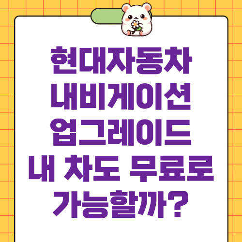 현대자동차 내비게이션 업그레이드