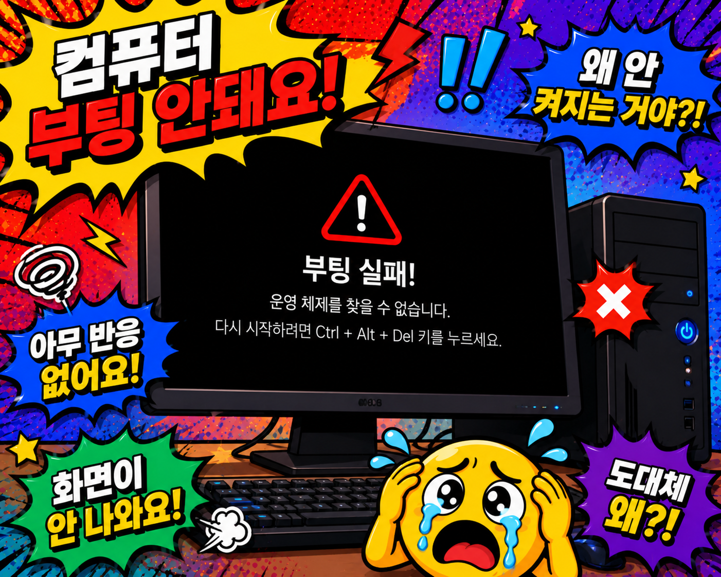 컴퓨터 부팅 안됨 해결방법 총정리 검은화면 무한로딩 블루스크린