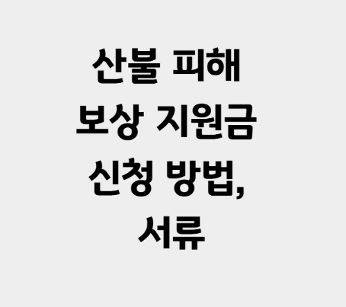 산불 피해 보상 지원금 신청 방법과 기준 안내