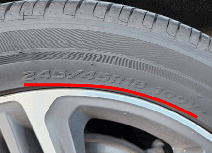 타이어 규격 표기 사진