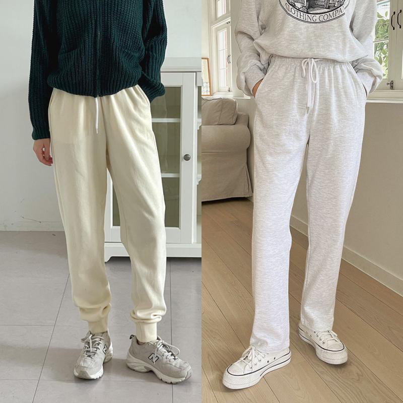기모 여성트레이닝바지 여자츄리닝바지 빅사이즈운동복 일자 조거 와이드팬츠 S-4XL