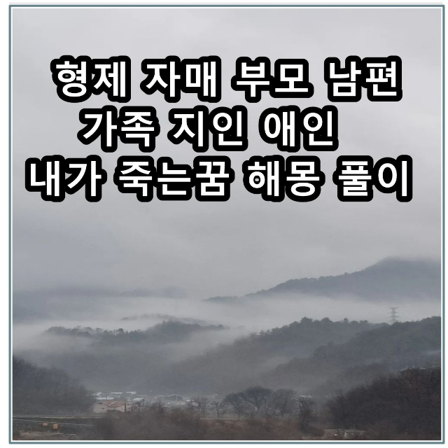 형제 자매 부모 남편 가족 지인 애인 내가 죽는 꿈해몽 풀이