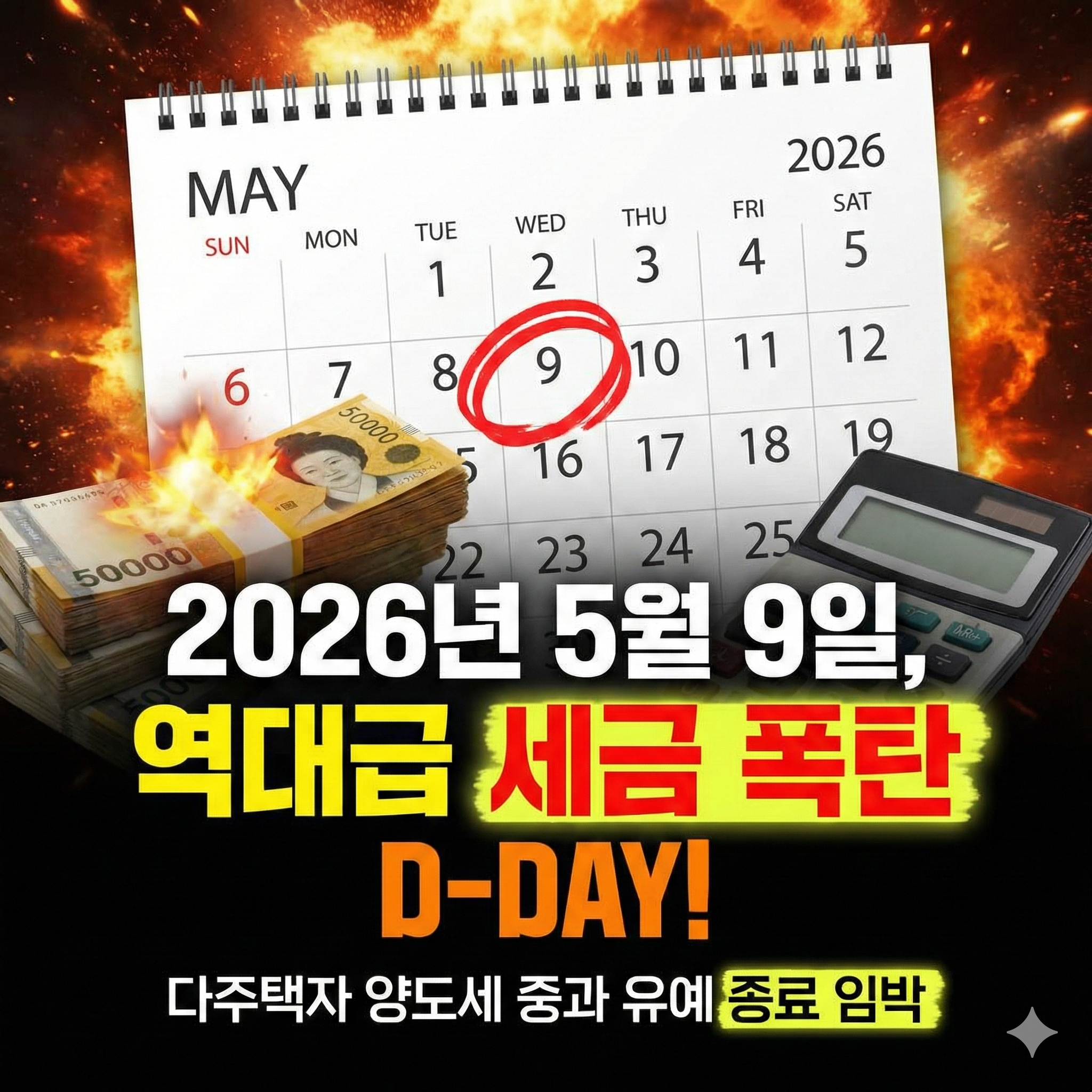 2026년 다주택자 양도세 폭탄! 5월 9일 전 '계약'으로 피하는 법