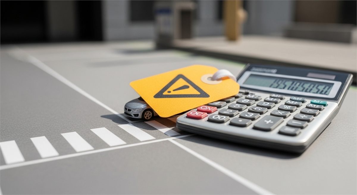  범칙금과 벌점 확인을 준비하는 책상 전경