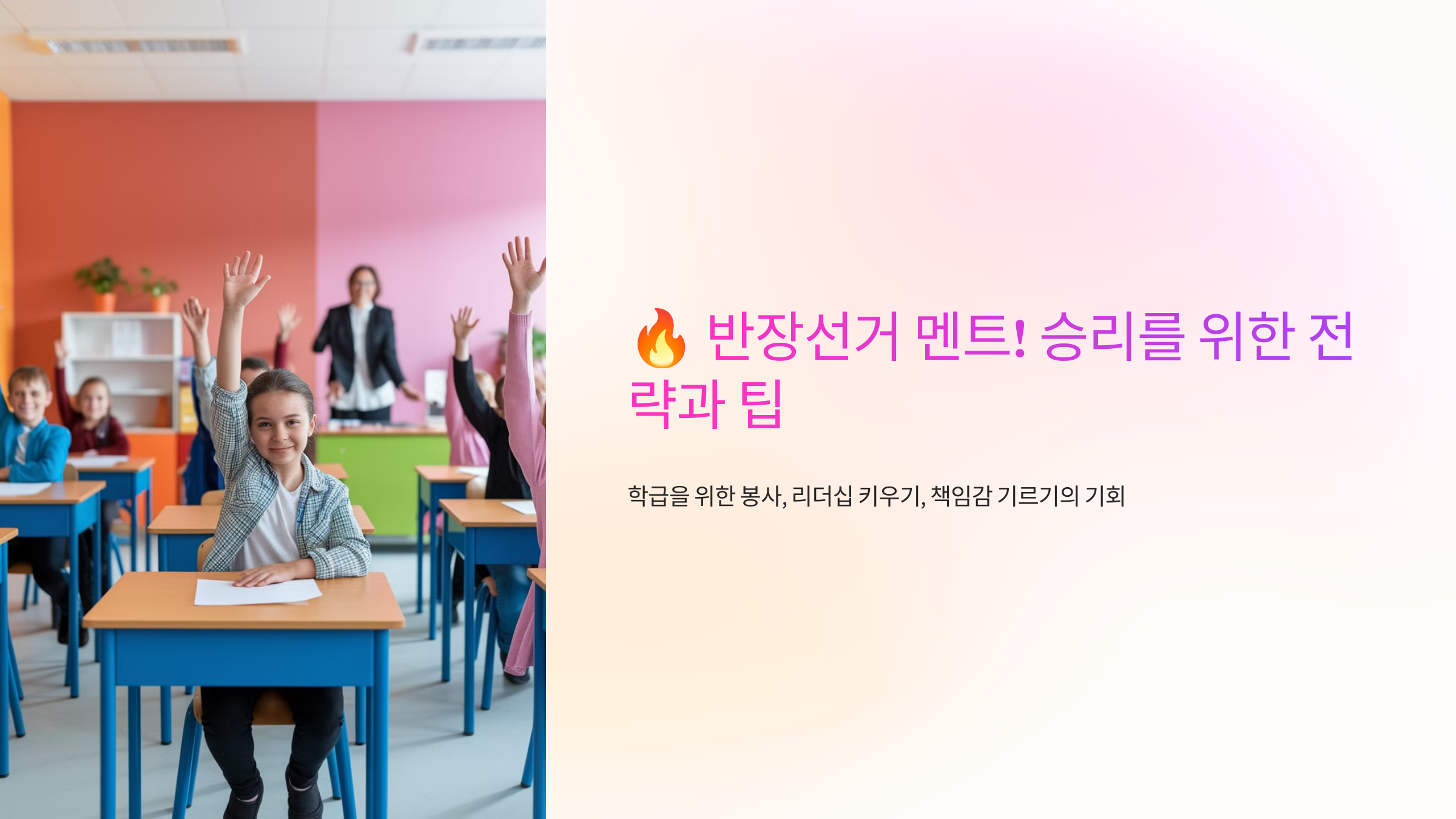 🔥 반장선거 멘트! 승리를 위한 전략과 팁