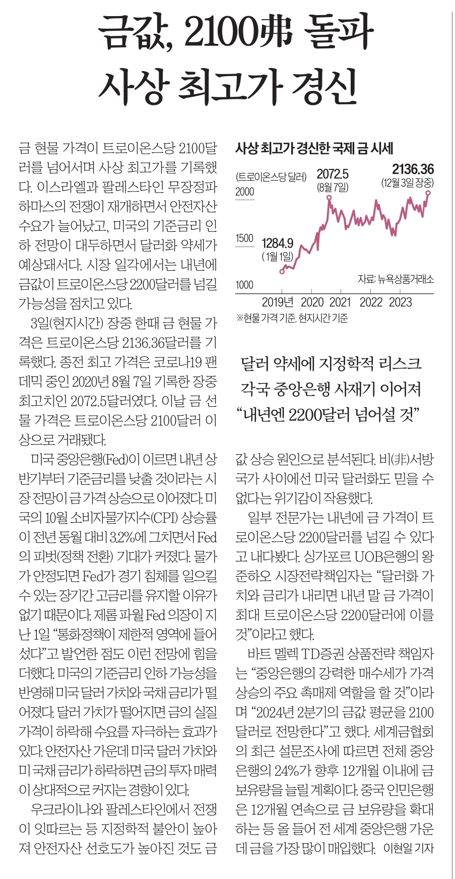 12월 5일 화 신문스크랩