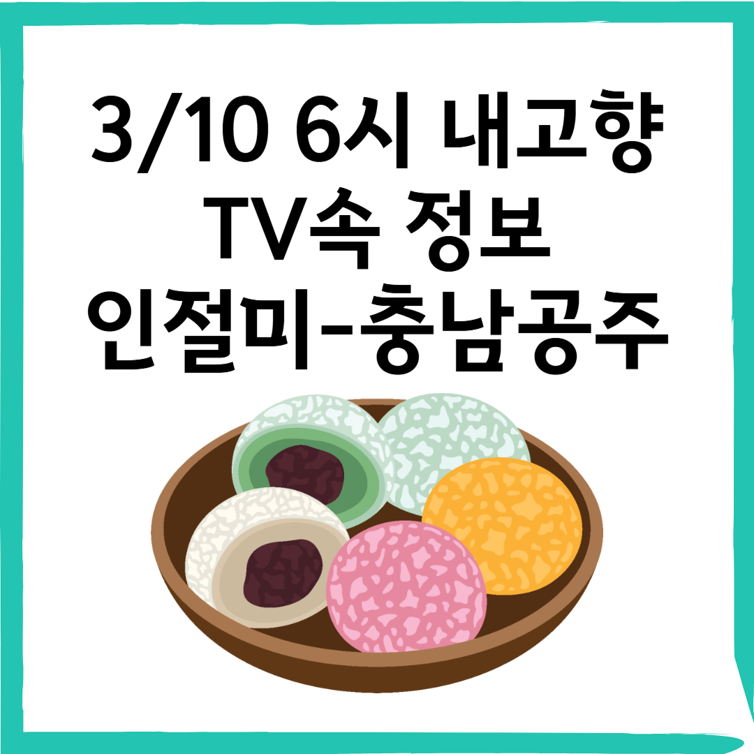3/10 6시 내고향 방영 공주궁중떡 전통의 맛을 지키는 공주 떡집