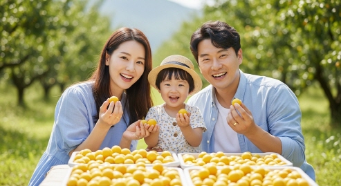 매실과 여름의 행복&amp;#44; 환하게 웃는 가족