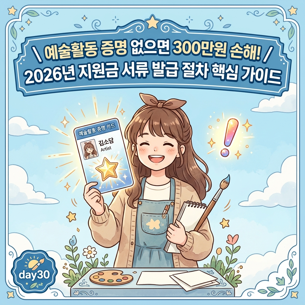 2026년 예술활동지원금 서류 예술활동증명 발급 절차 가이드