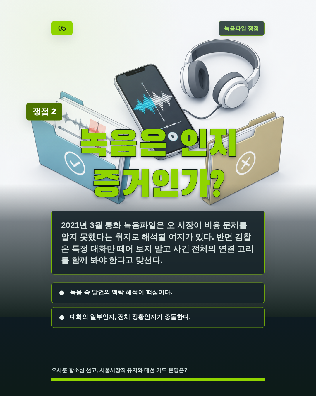 녹음은 인지 증거인가?