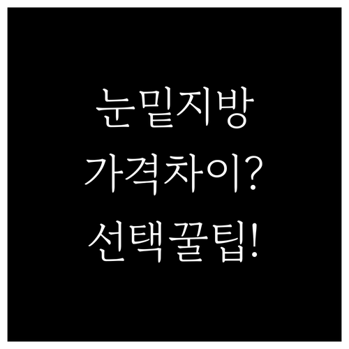 눈밑지방 재배치 비용 80~150만원..