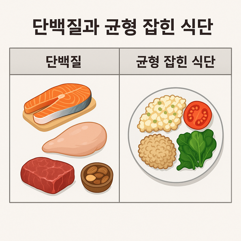 단백질과 균형잡힌 식단 로고